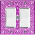 thumbnail image 1 of Metal Light Switch Plate Cover Pink Floral Bandana Paisley Tile Pattern TIL048, 1 of 1