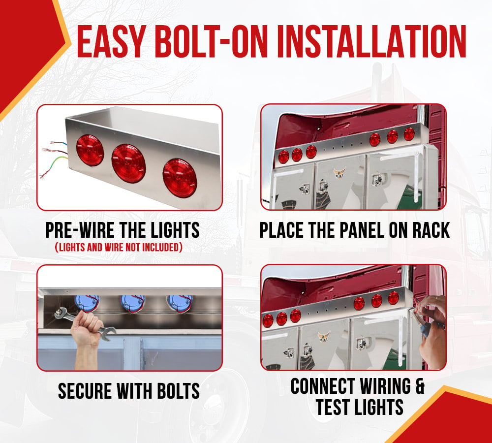 thumbnail image 4 of Headache Rack Light Bar Panel w/ 4in. STT LEDs – Fits 3-Door Cab Rack, 4 of 12