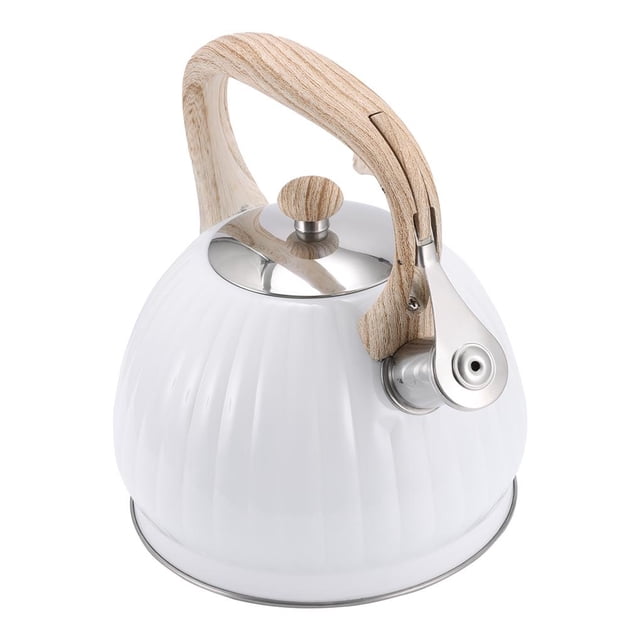 Wosthever Hervidor de agua 3.5L Calabaza de gran capacidad Caldera de calentamiento de agua de acero inoxidable con mango de nylon anti-escaldado Tapa de Barra de herramientas Blanco Wosthever HA026578-01