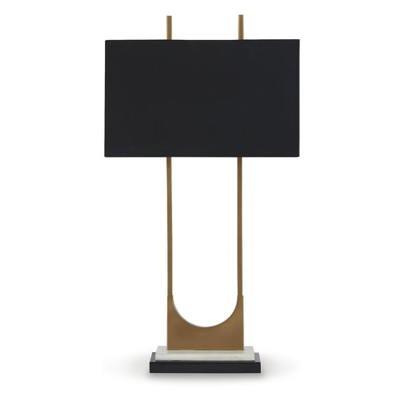 Signature Design by Ashley Contemporary Malana Table Lamp  Brass Finish