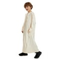 thumbnail image 7 of ANINEO Boys Robe Clothes Kimono Loose Abaya Long Sleeve Embroidered Chiffon Kaftan Cardigan Casual Dubai Thobe, 7 of 7