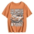 thumbnail image 3 of Graphic Tees for Women's Oversized Graphic Print Tee for Casual Everyday StyleDrop Shoulder Short Sleeve Cartoon Graphics Shirt Orange XL, 3 of 3