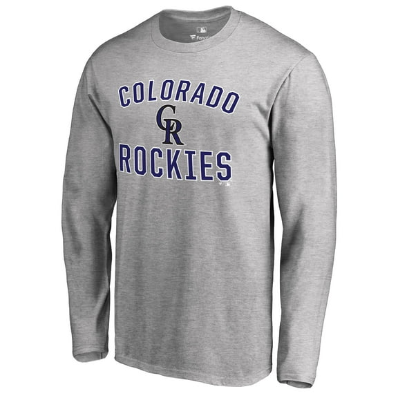 Men's Ash Colorado Rockies Victory Arch Long Sleeve T-Shirt