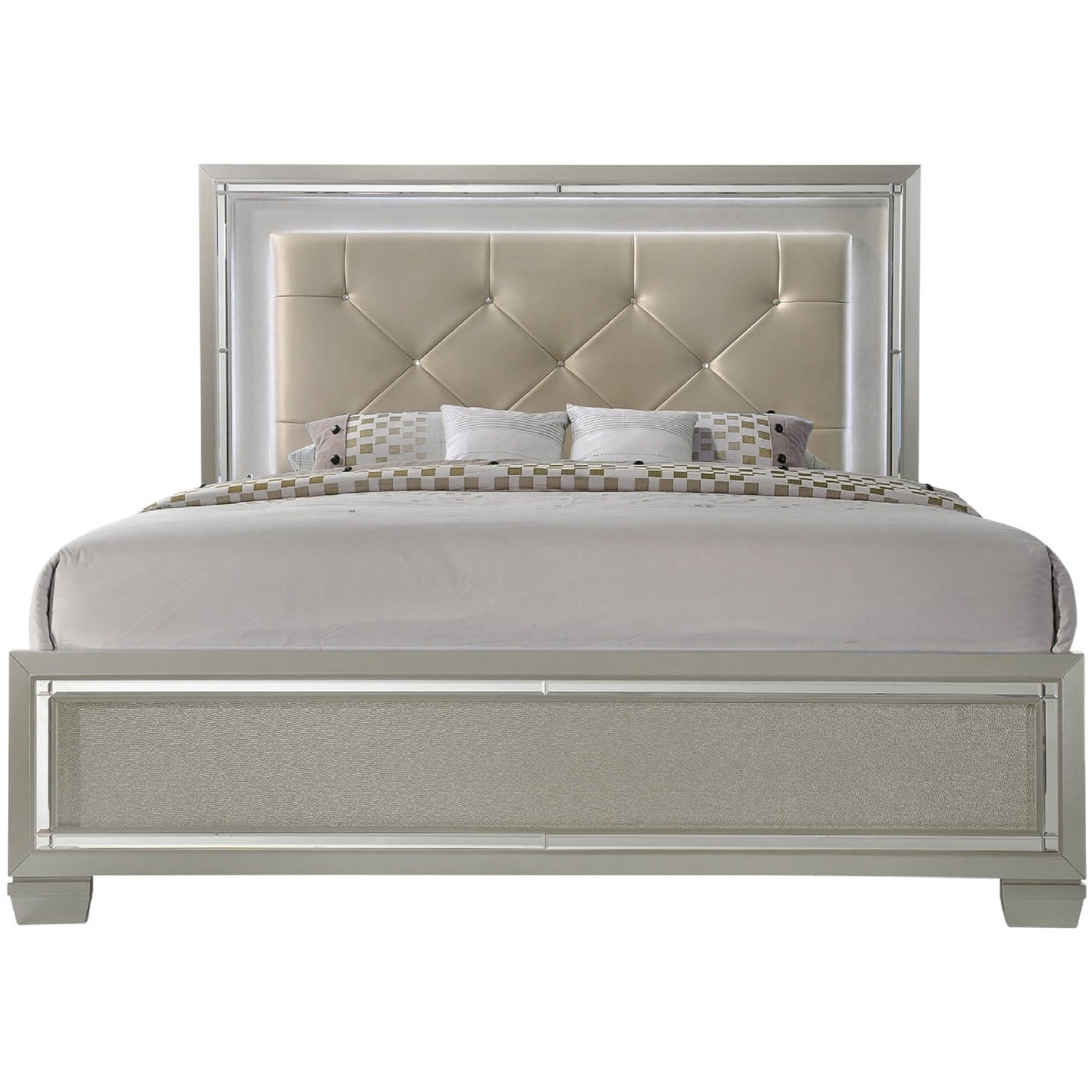 Cambridge Elegance KingSize Bed Frame with LED Mood Lighting Walmart