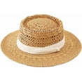 thumbnail image 1 of HUGFEGWE Chapeau de Paille Pliable Été Style Rétro Anglais Tressé CJB91-53922, 1 of 6