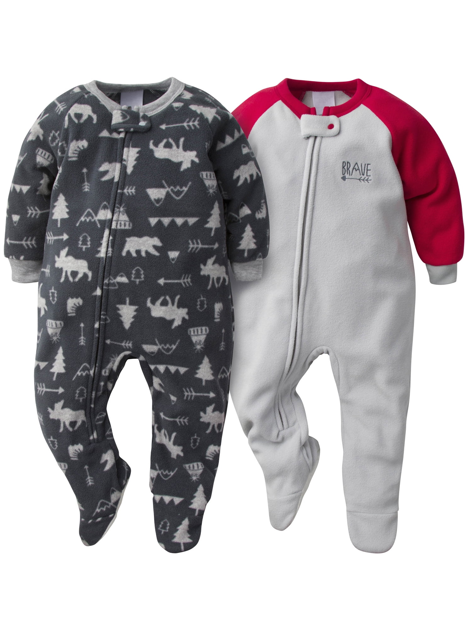 Gerber Gerber Baby Boys Microfleece Blanket Sleeper Pajamas, 2Pack