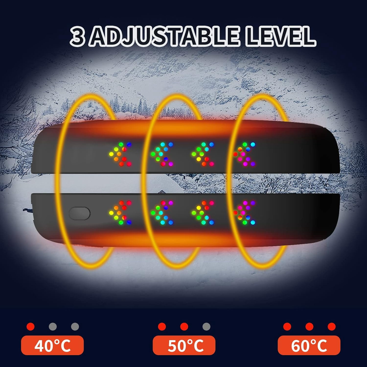 Hand Warmers Rechargeable 2 Pack, Magnetic Double-Sided Heating Electric Hand Warmers 10000mAh, 3 Heat Levels, Max 140℉, Ideal Men Gift for Golf/Hunting/Camping/Fishing
