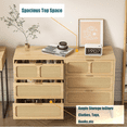 thumbnail image 5 of 6 Drawer Double Dresser, Rattan Chest of Drawers, Wood Storage Chest for Bedroom Living Room, 5 of 9