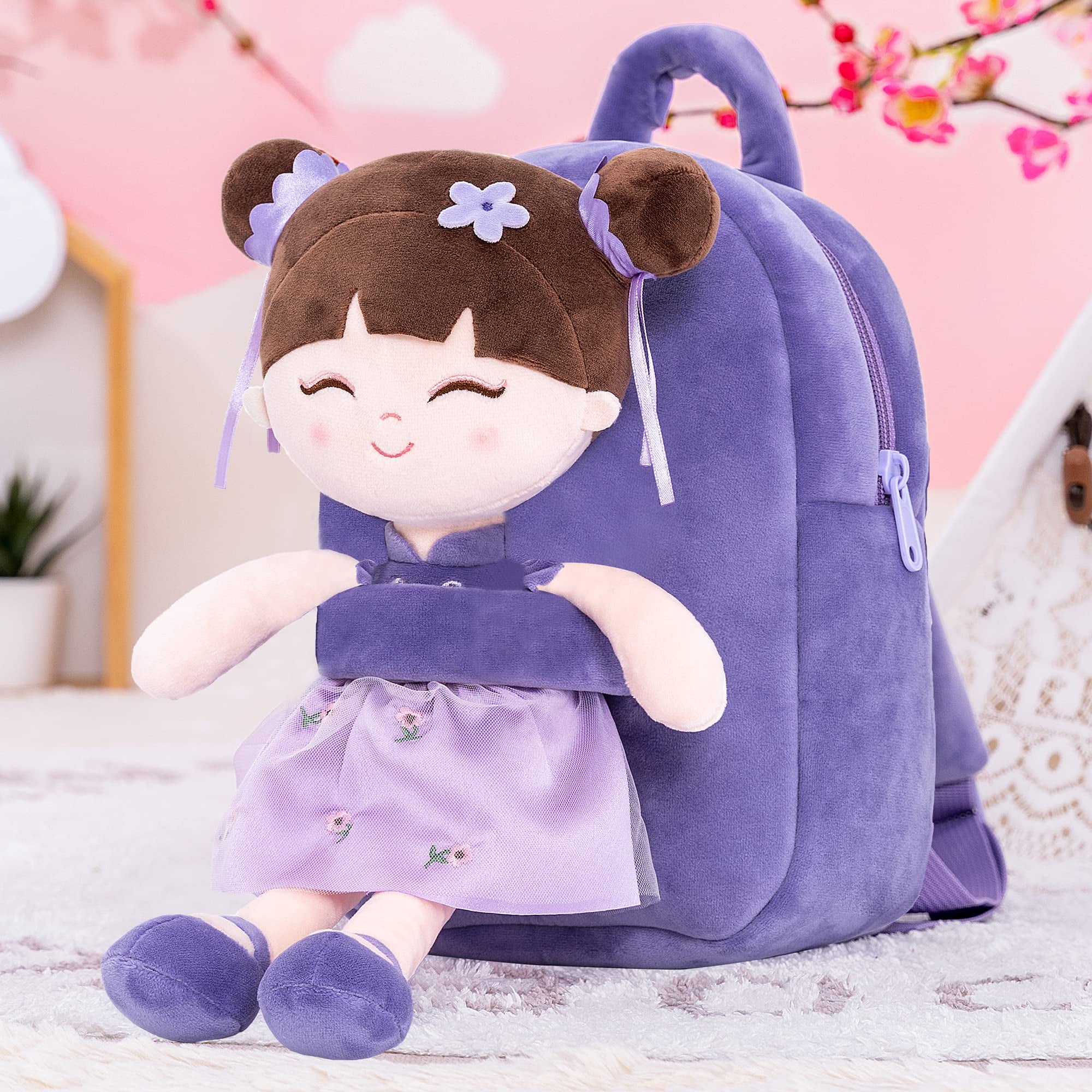 バッグ PLUSH DOLL BACKPACK Baby's first soft backpack, personalized plush bag with cute doll