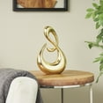 thumbnail image 2 of 7" x 12" Gold Aluminum Metal Swirl Abstract Sculpture, by DecMode, 2 of 9