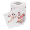 thumbnail image 2 of Rollo de papel higiénico con temática navideña, estampado de dibujos animados, ideal para festivales, cocina y baño (Papá Noel y Alce), 2 of 6