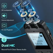 RONY Digital One-Click Voice Activated Recorder - Portable Recording Device with Hifi Dual Mic Noise Reduction Chip - 32GB Dictaphone with Long Battery Life USB Cable Included