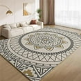 thumbnail image 1 of Geometric Mandala Flower Rug 4x7ft Area Rugs Abstract Beige Brown Rugs Non Slip Machine Washable Indoor Throw Carpet for Living Room Bedroom Study Office Entrance Foyer, 1 of 6