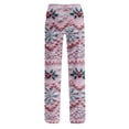 thumbnail image 4 of Lumtrix Christmas Pajamas For Women Casual Xmas Snowflakes Printed Pj Sleepwear Cute Lounge Elastic Waist Palazzo Pants Winter Pajamas Watermelon Red 2XL, 4 of 6