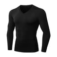 thumbnail image 1 of Guardurnaity Camiseta de compresión ligera y cómoda para hombre, camiseta de manga larga con cuello en V, camisetas largas para hombre Camisetas, 1 of 5