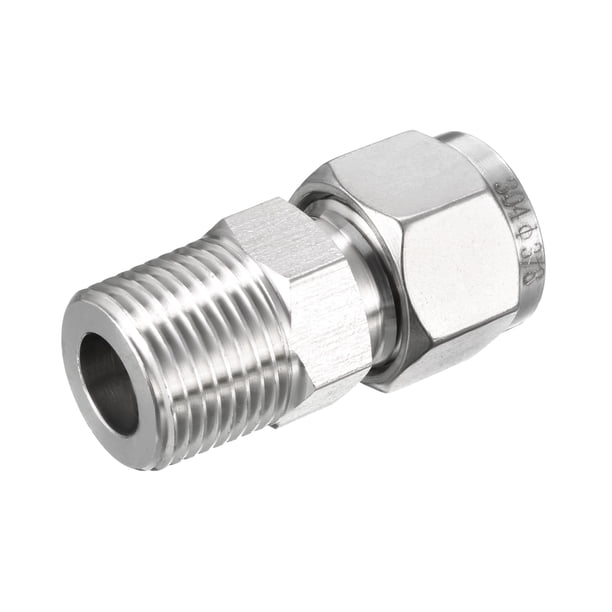 Conector de tubo de compresión, 3/8 NPT macho x 肖9mm(3/8") de diámetro exterior del tubo con doble férula