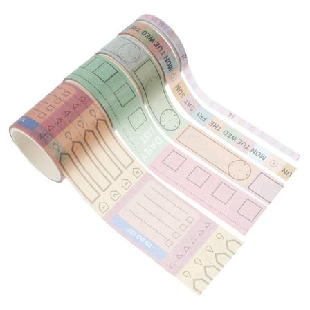 10 Rolls Monthly Calendar Making Tape DIY Planner Writable Paper Tape Random Style