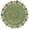 thumbnail image 4 of SAFAVIEH Cape Cod Kyle Geometric Area Rug, Green/Natural, 4' x 6' Oval, 4 of 8