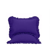 The Great American Store Premium Collections 2PC Ruffle Pillowshams (Throw 18 x 18, Royal Blue) 1800 Series Microfiber Wrinkle & Stain Resistant