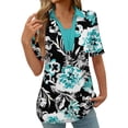 thumbnail image 1 of Camisetas de Manga Corta Impresa Casual para las Mujeres, Camisetas Cortas para las Mujeres Primavera Verano, 1 of 5