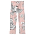 thumbnail image 4 of Birds & Blossoms Pattern Winter Female Pants Flannel High Waist Women Pants Lady Warm Straight Leg Plush Trousers, 4 of 7