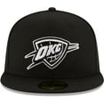 thumbnail image 2 of Men's New Era Black Oklahoma City Thunder Black & White Logo 59FIFTY Fitted Hat, 2 of 6