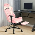 thumbnail image 2 of CL.HPAHKL Ergonomic Gaming Chair with Footrest, High Back Computer Desk Chair for Adults, Racing Office Chair with Lumbar Support & Headrest, PU Leather Swivel Video Game Chair, Pink, 2 of 7
