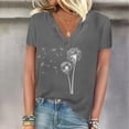 thumbnail image 4 of Camisetas de Manga Corta para las Mujeres, Impresión de Cuello en V Camiseta Casual Top Hecho de 95% Poliéster 5% Spandex para el Uso Diario de Primavera Verano, Camisetas para las Mujeres Casual, 4 of 4