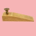 thumbnail image 2 of Renovators Supply Mango Hardwood Door Wedge w/ Round Antique Brass Knob Door Stopper Natural Finish, 2 of 2