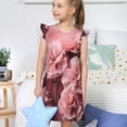 thumbnail image 4 of Vsdgher Illets Roses Délicats pour Filles Chemises de Nuit Manches Courtes à Volants Robe de Nuit Pyjama pour Fête Pyjama-Moyen, 4 of 6
