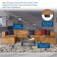 thumbnail image 4 of Sectional Sofa Set, Faux Vegan Leather, Tan, Modern Contemporary Urban Design, Living Lounge Room Hotel Lobby Hospitality, 4 of 10