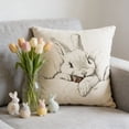 thumbnail image 4 of Easter Pillow Covers Linen Bunny Chocolate Sketch Decorative Throw Pillowcase 45X45Cm for Spring Home Decor, 4 of 7