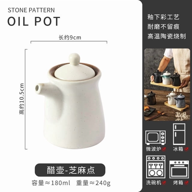 Hervidor de aceite y vinagre de cerámica: elegante dispensador de condimentos for cocina y comedor