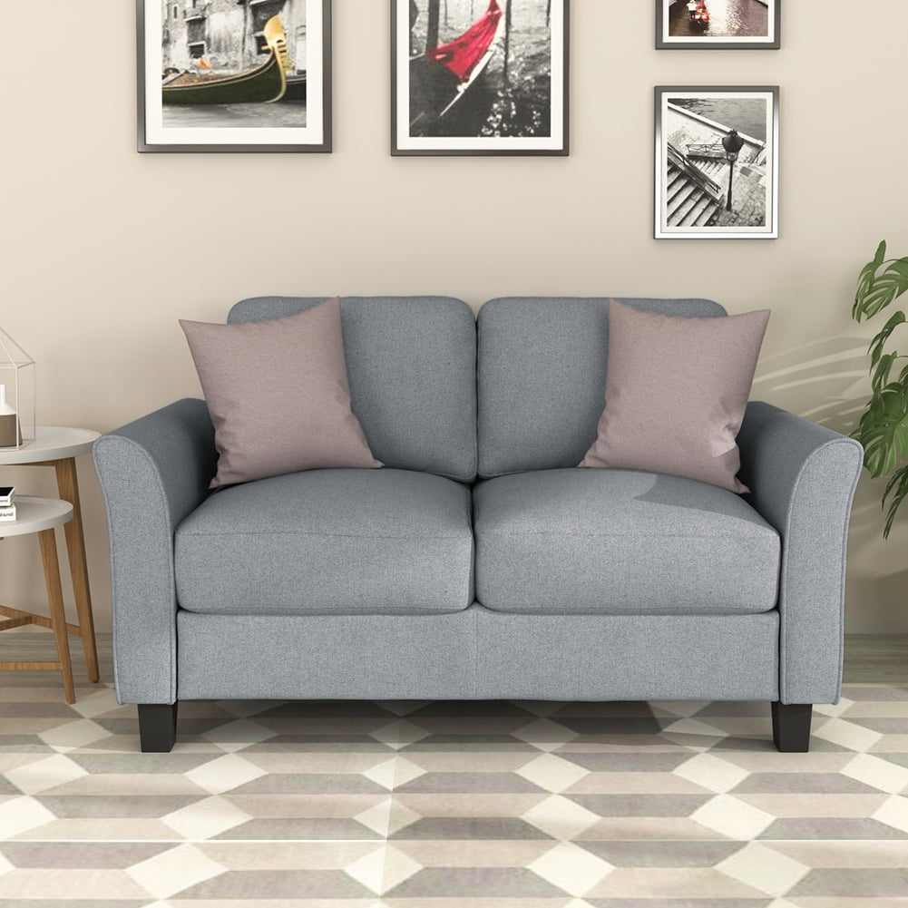 Kadyn Mid-Century Modern Loveseat Sofa, 2 Seater Sofa, Living Room Sofa for Home, Office, Gray