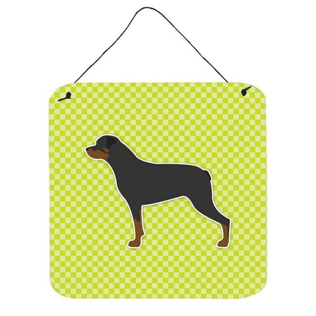 Rottweiler Checkerboard Green Wall or Door Hanging Prints