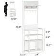 thumbnail image 4 of Danolapsi Hall Tree with Doors White 72.8in Coat Rack Shoe Storage Narrow Coat Tree Shoe Shelf Organizer with 7 Hooks,Multifunctional Hallway Shoe Cabinet for Entryway Bedroom and Mudroom, 4 of 8