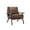 Brown - Faux Leather, variant on Guyou Mid Century Accent Chair, Upholstered PU Armchair Comfy Single Sofa Lounge Chair with Wooden Frame for Fireplace Bedroom Living Room Study, Brown