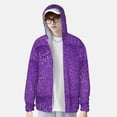 thumbnail image 2 of Yiaed Glitter Purple Print Sun Shirts UPF 50+ Protection Hoodie Rash Guard Shirt UV Shirt Long Sleeve Fishing Outdoor Lightweightase-Large, 2 of 5