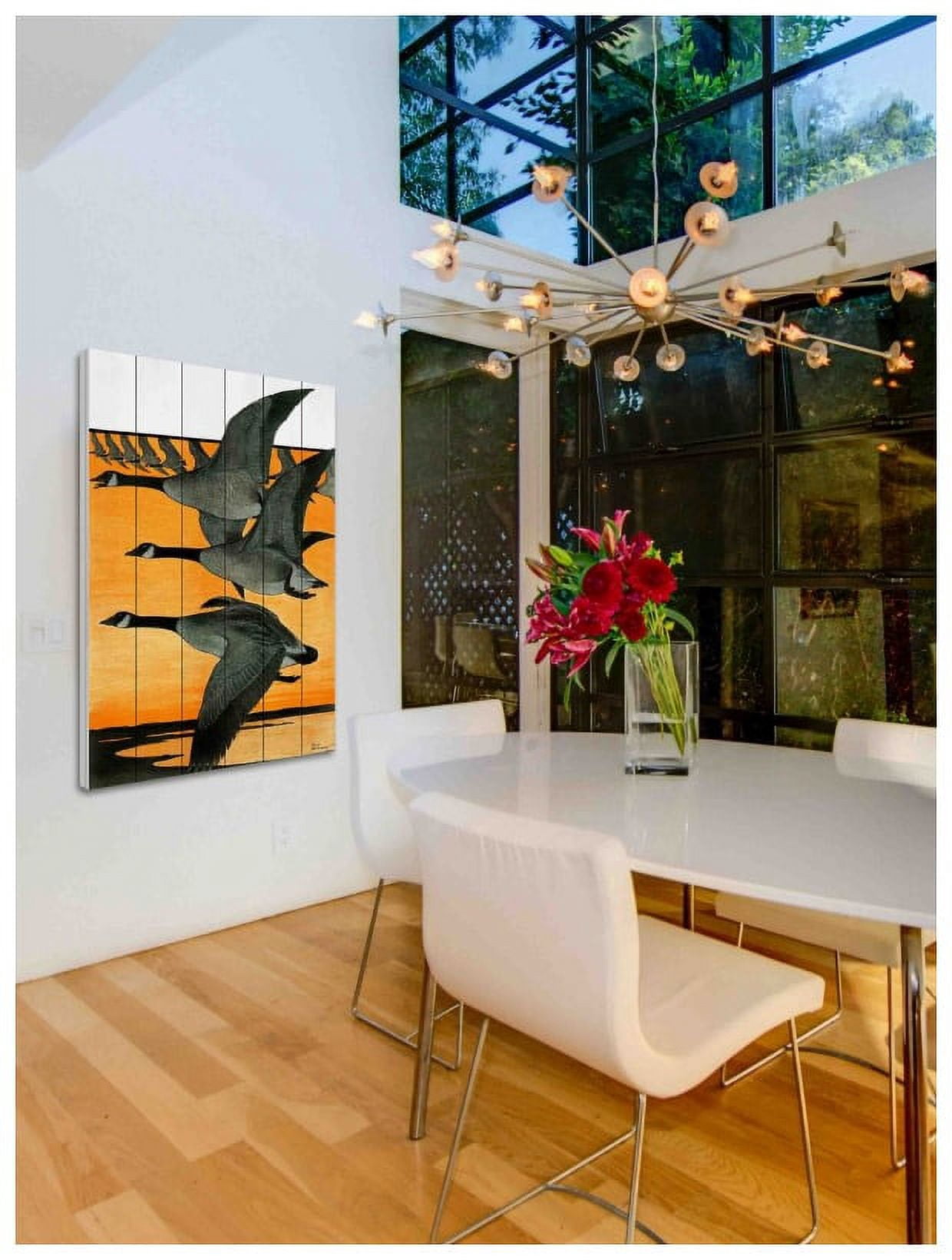 Marmont Hill "Journal Geese" Painting Print on White Wood