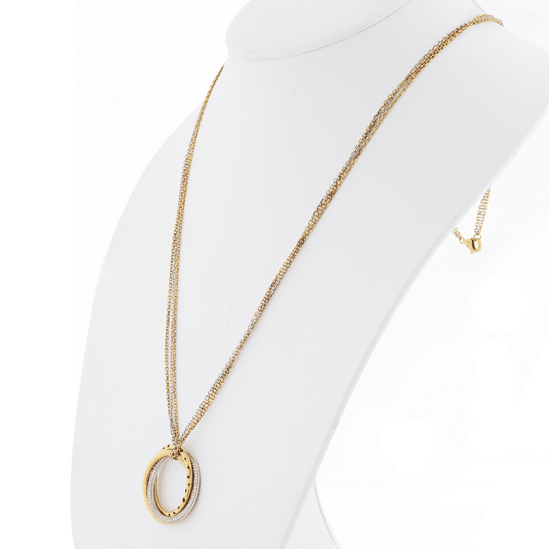 Cartier Tri Color Trinity Diamond Panthere Pendant Necklace 18K Gold  0.88cttw - Chronostore