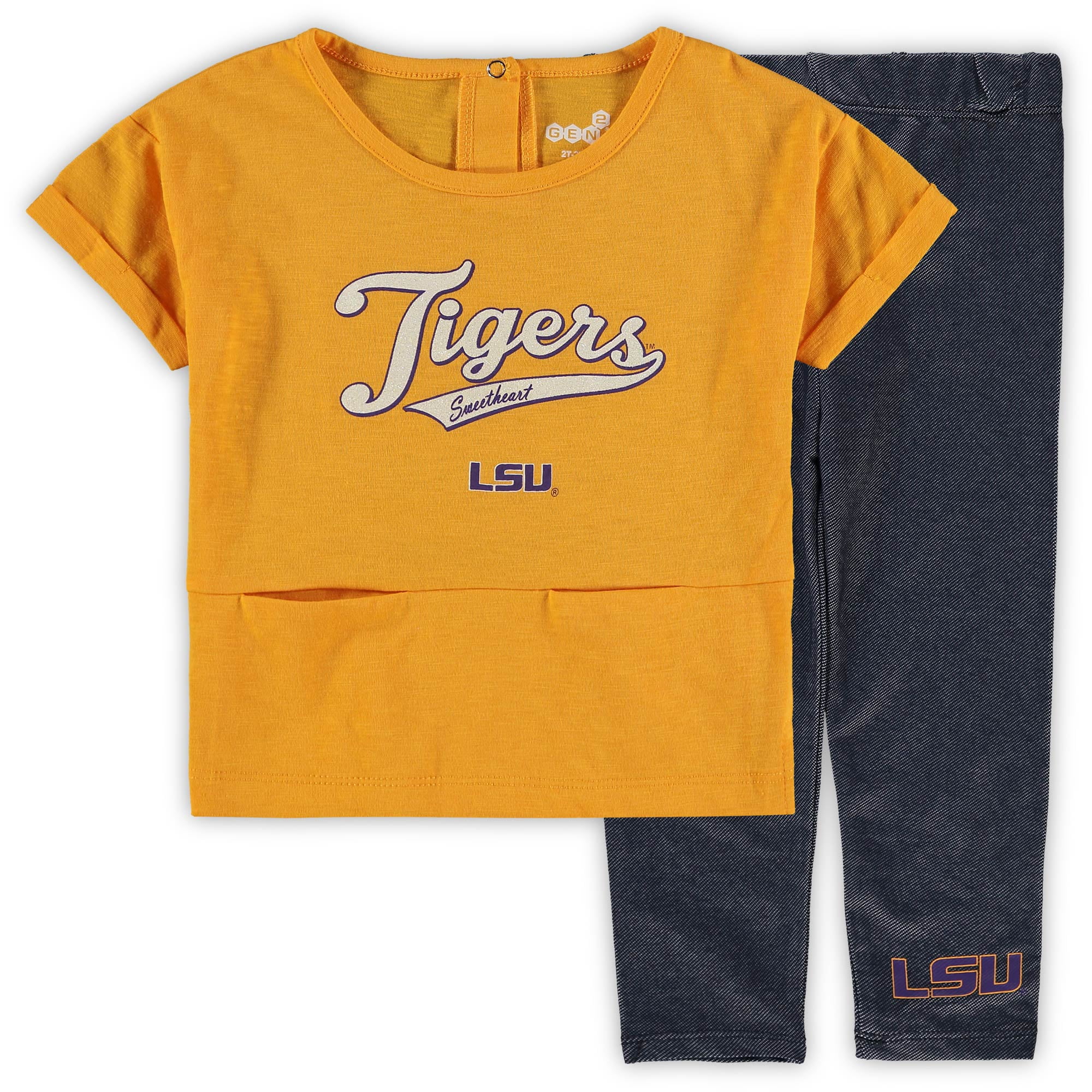 LSU TIGERS Toddler Jersey and Pant Outfit 3T 4T 3 T 4  Kids College Football NEW 