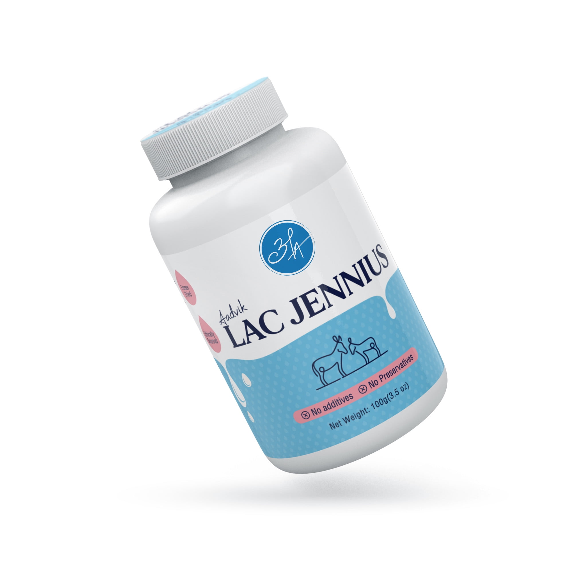 Aadvik Lac Jennius | Donkey Milk Powder | Freeze Dried | 100% Pure and Natural | 100gm | 3.5 Oz