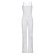 thumbnail image 4 of Mono Deportivo Con Tirantes Mono casual Pantalones acampanados Monos elegantes Traje de club simple (Blanco M) Kuymtek para Mujer Blanco T M, 4 of 8