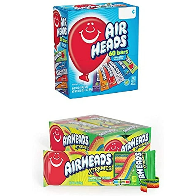 Airheads Candy Bars, Variety Bulk Box, 60 Indvidually Wrapped Full Size