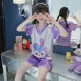 thumbnail image 1 of Spiderman Marvels Conjunto de pijamas para niños Ropa de dormir Piyamas Seda de hielo Ropa para el hogar Seda Niños Verano Manga corta Suit12 altura 115-125cm zhangmengya CONDUJO, 1 of 2