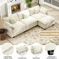 thumbnail image 4 of BedLuxury 111.5'' Modular Sectional Sofa with Movable Ottoman, L Shaped Cloud Couch for Living Room, 3-Seat, Beige, 4 of 10