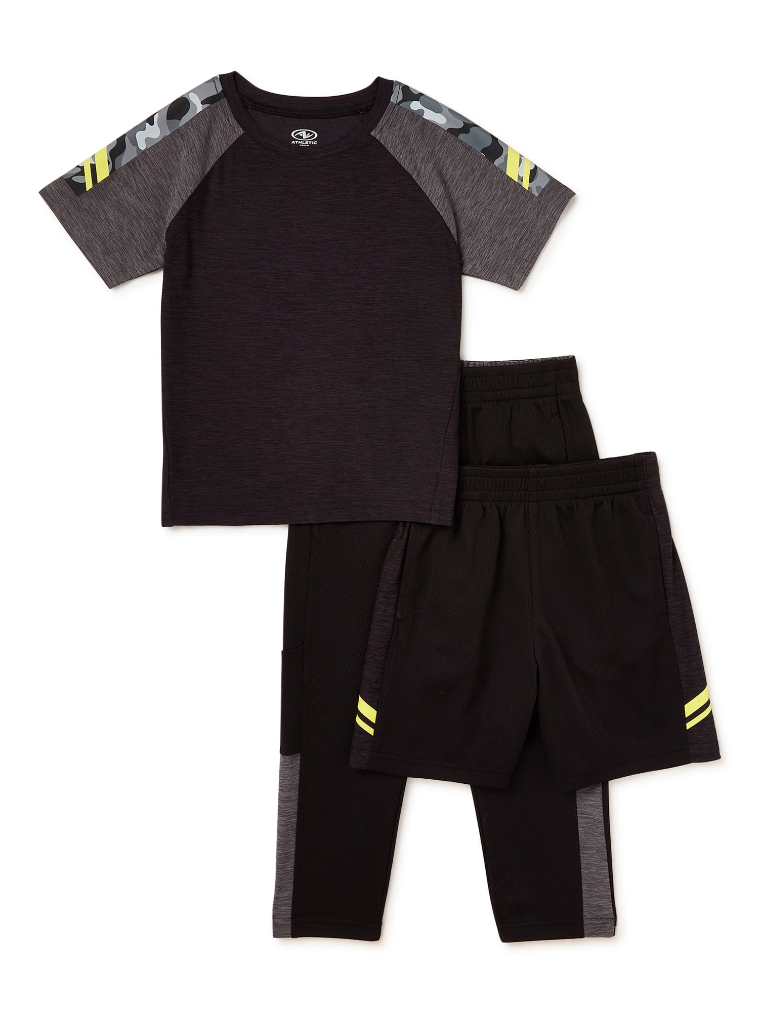 Athletic Works Baby and Toddler Boy Active ShortSleeve Outfit Set, 3
