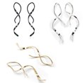 thumbnail image 4 of Xiao Hua Pendientes de línea geométrica irregular, colgantes, hechos a mano, con diseño minimalista, curvado y retorcido, de plata., 4 of 4