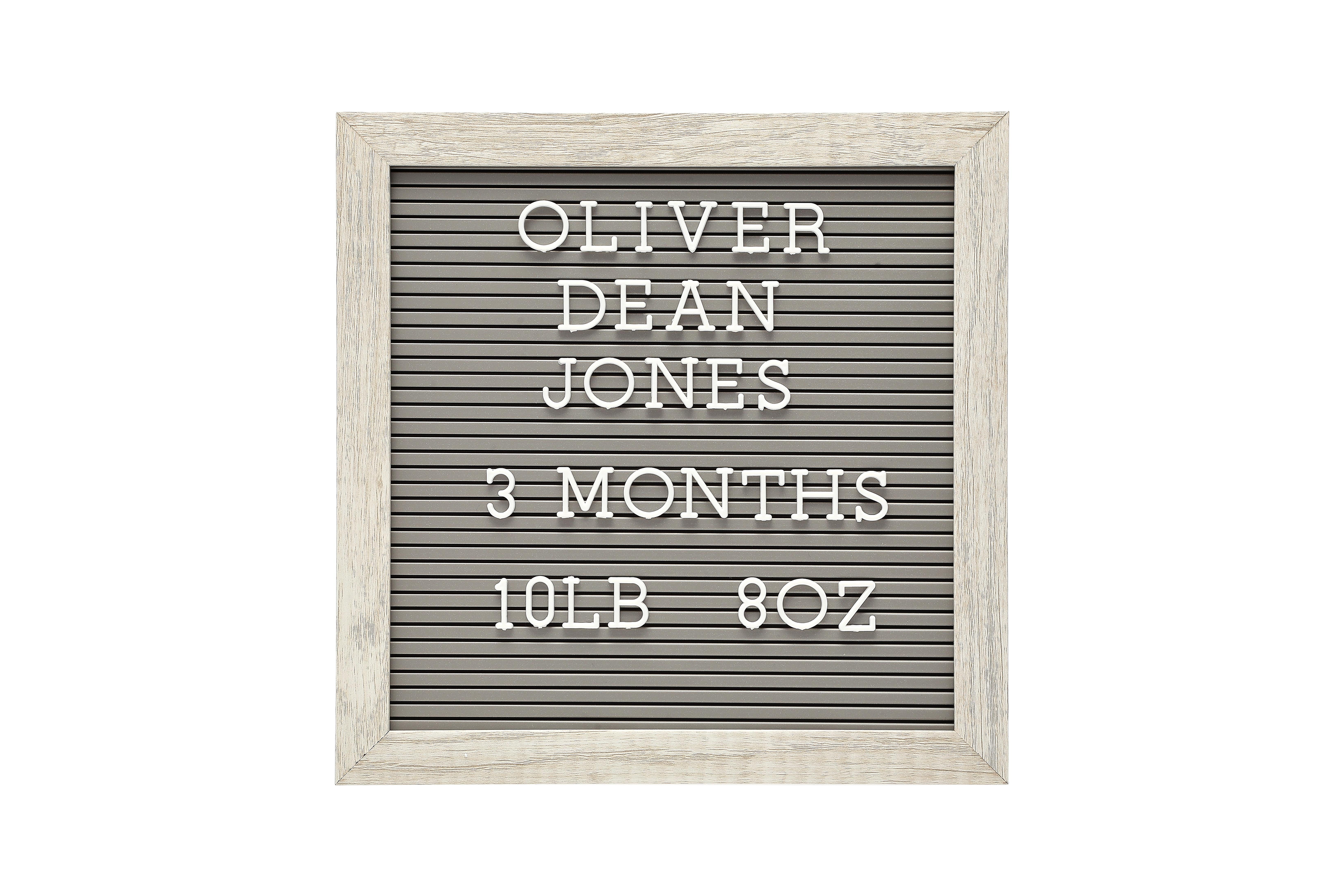 Little Pear Letterboard Set, Includes 188 Letters & Numbers, 10" x 10", Perfect Message Board for Home or Nursery, Baby Announcement, Gray