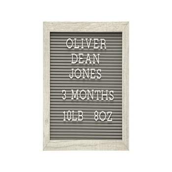 Little Pear Letterboard Set, Includes 188 Letters & Numbers, 10" x 10", Perfect Message Board for Home or Nursery, Baby Announcement, Gray